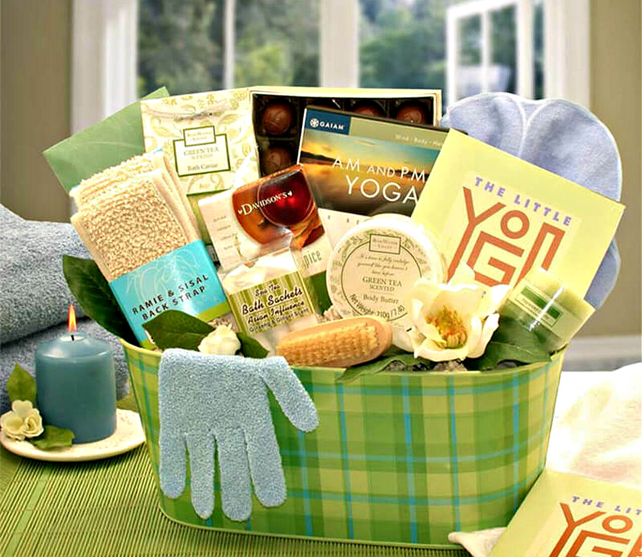 Yoga Gift Basket & Green Tea Essentials Gift Set