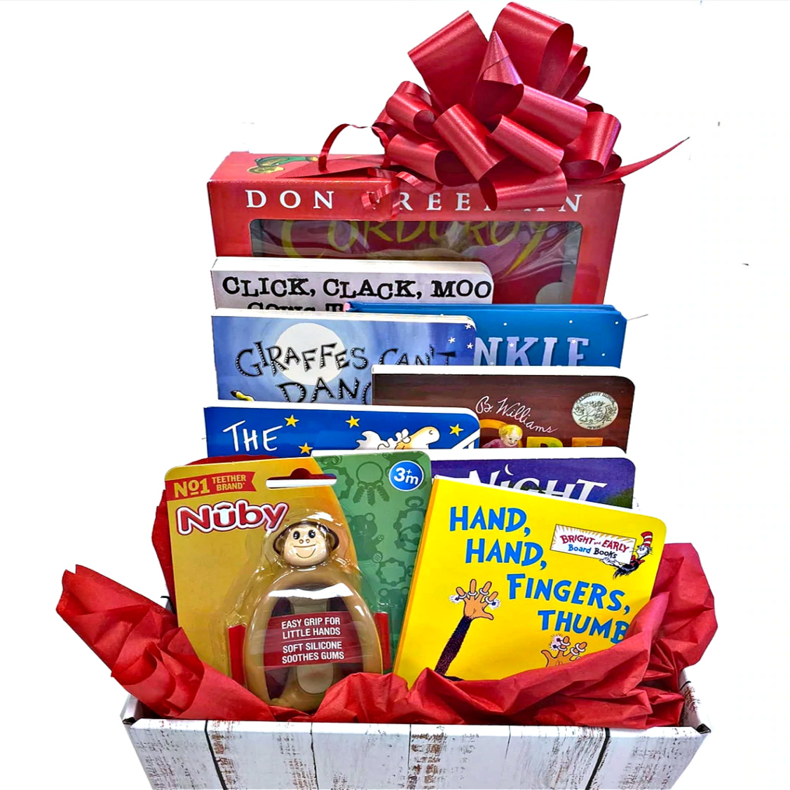 Baby Shower Gift Basket for Book Lovers - Peanut Blossom
