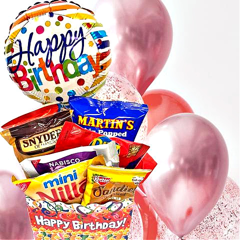Birthday Gift Basket with Cookies and Snacks for Adults, Teens and