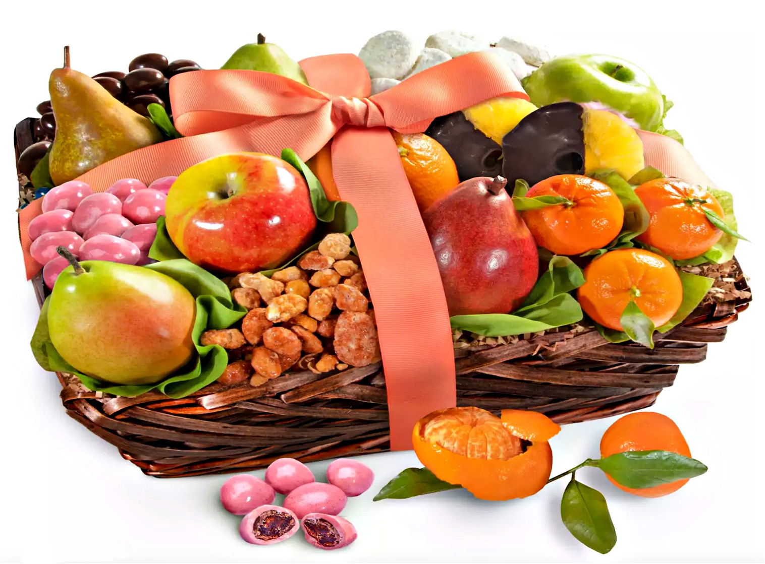 Deluxe Fresh Fruit & Sweet Treats Gift Basket Delivered