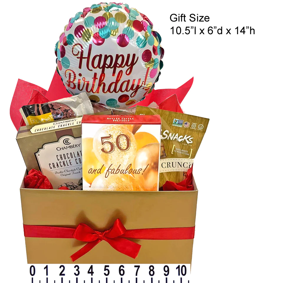 Happy 50th Birthday Gift Basket