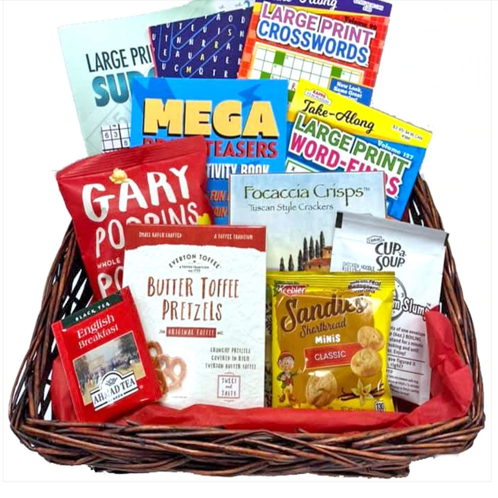 Fun Happy Birthday Gift Basket for Men, for Women, with Crossword and  Puzzle Books