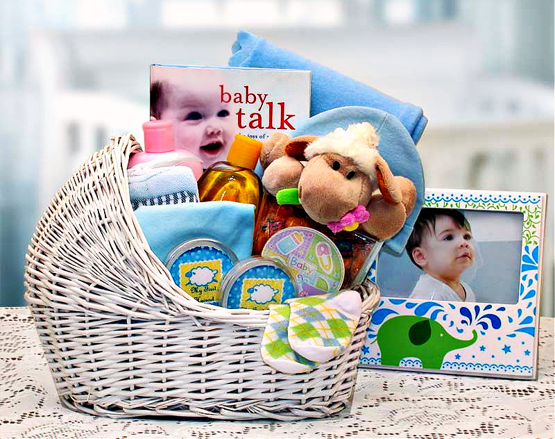 New Baby Boy Gift Basket, New Baby Gift Basket