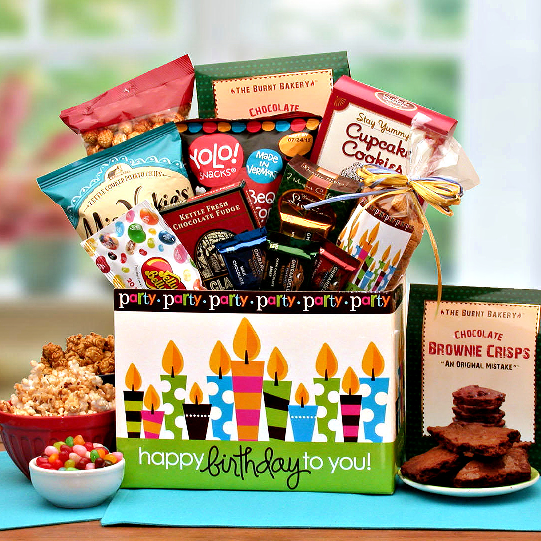 Amazon.com : Birthday Gift Basket Candy variety pack with a Happy Birthday  Balloon Care Package w/snacks and greeting card, for boy, girl, teenage,  adults, best friend, Girlfriend, Boyfriend : Grocery & Gourmet