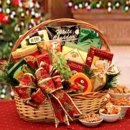 Bountiful Holiday Gourmet Gift Basket- Christmas gift basket - Holiday Gift Basket