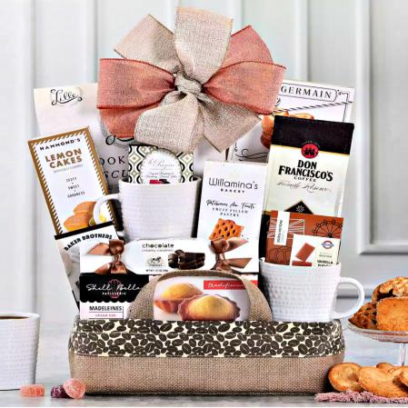 large coffee and snacks gift basket