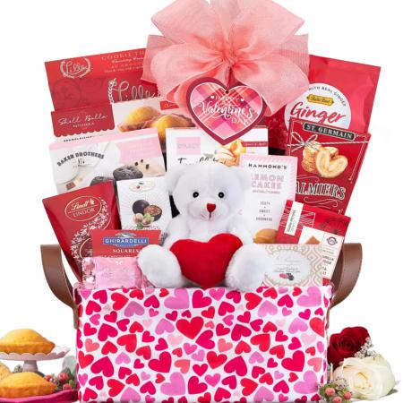 Valentine gift basket romance