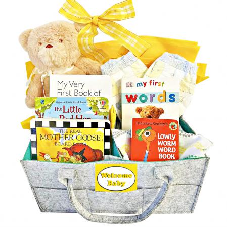 new born baby gift baskets with books
