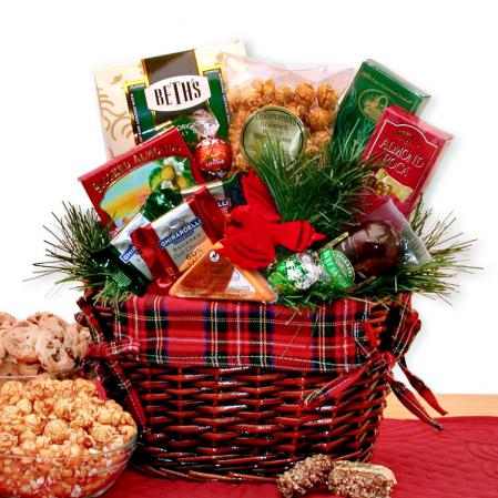 merry Christmas snacks and munchies gift basket