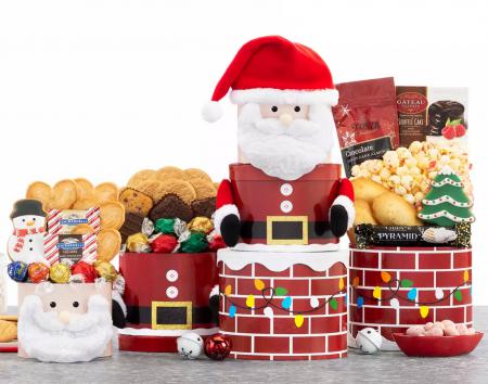 Santa Claus Gift Tower Adorable Gift Baskets