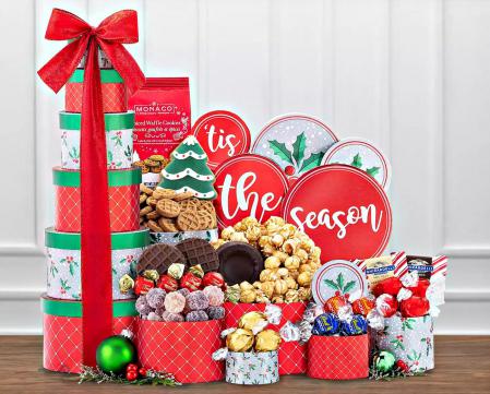 Tis The Season To Be Jolly Holiday Gift Tower