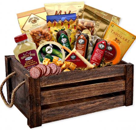 send meat and cheese snack gift crate