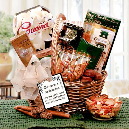 With Sincere Sympathy Gift Basket for Condolences and Bereavement 