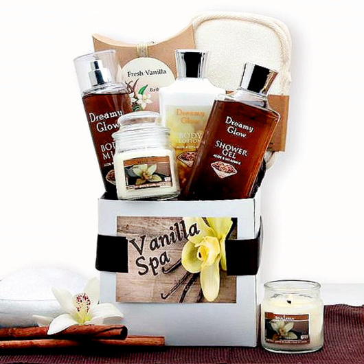 Spa Gift Basket, Vanilla Scented Luxury Gift for Her
